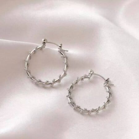 Auskarai "Hoop silver"