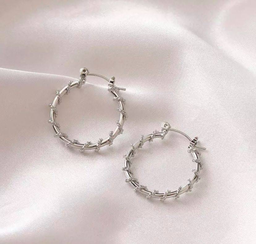 Auskarai "Hoop silver"