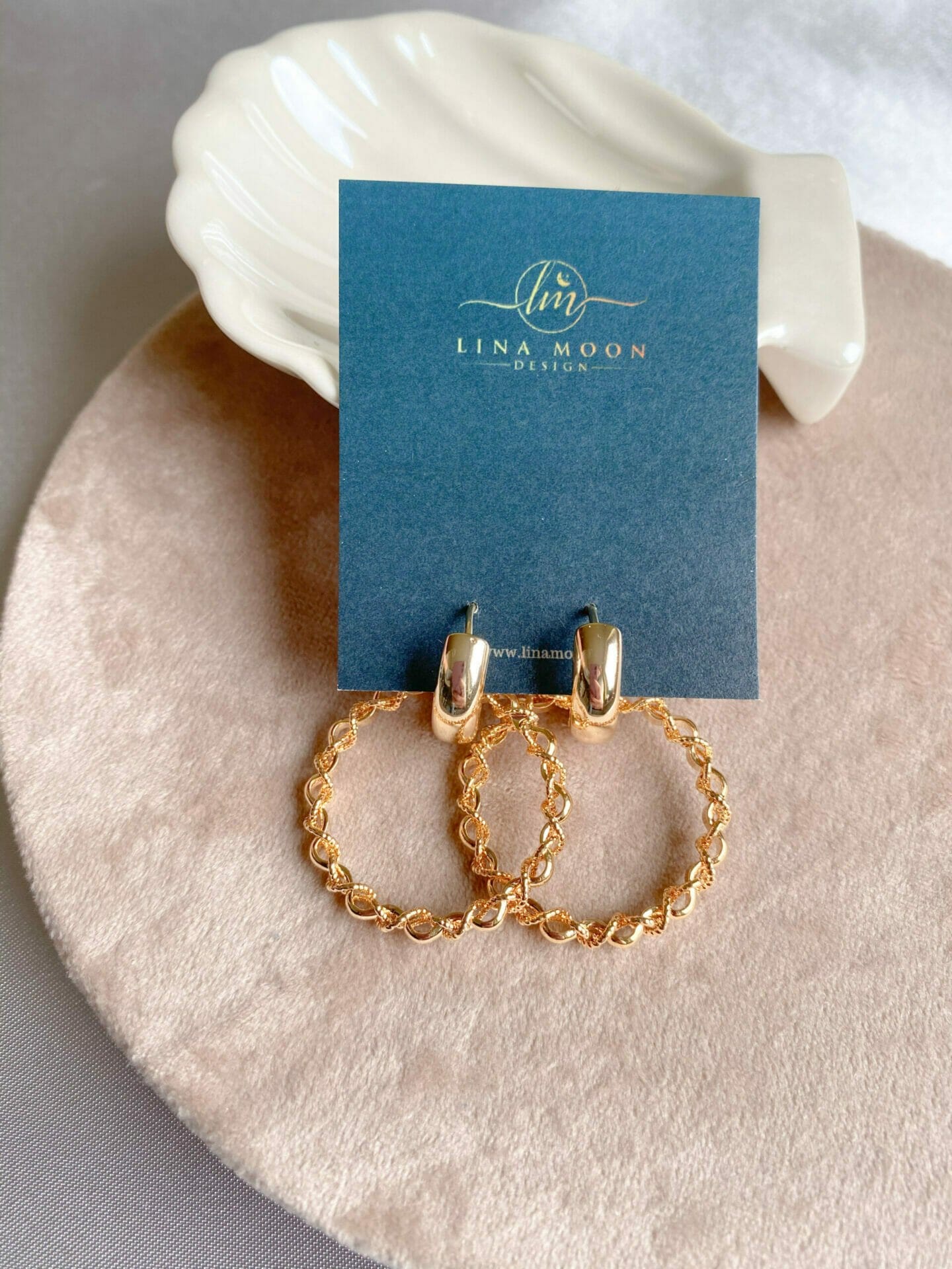 Auskarai Hoop paauksuoti